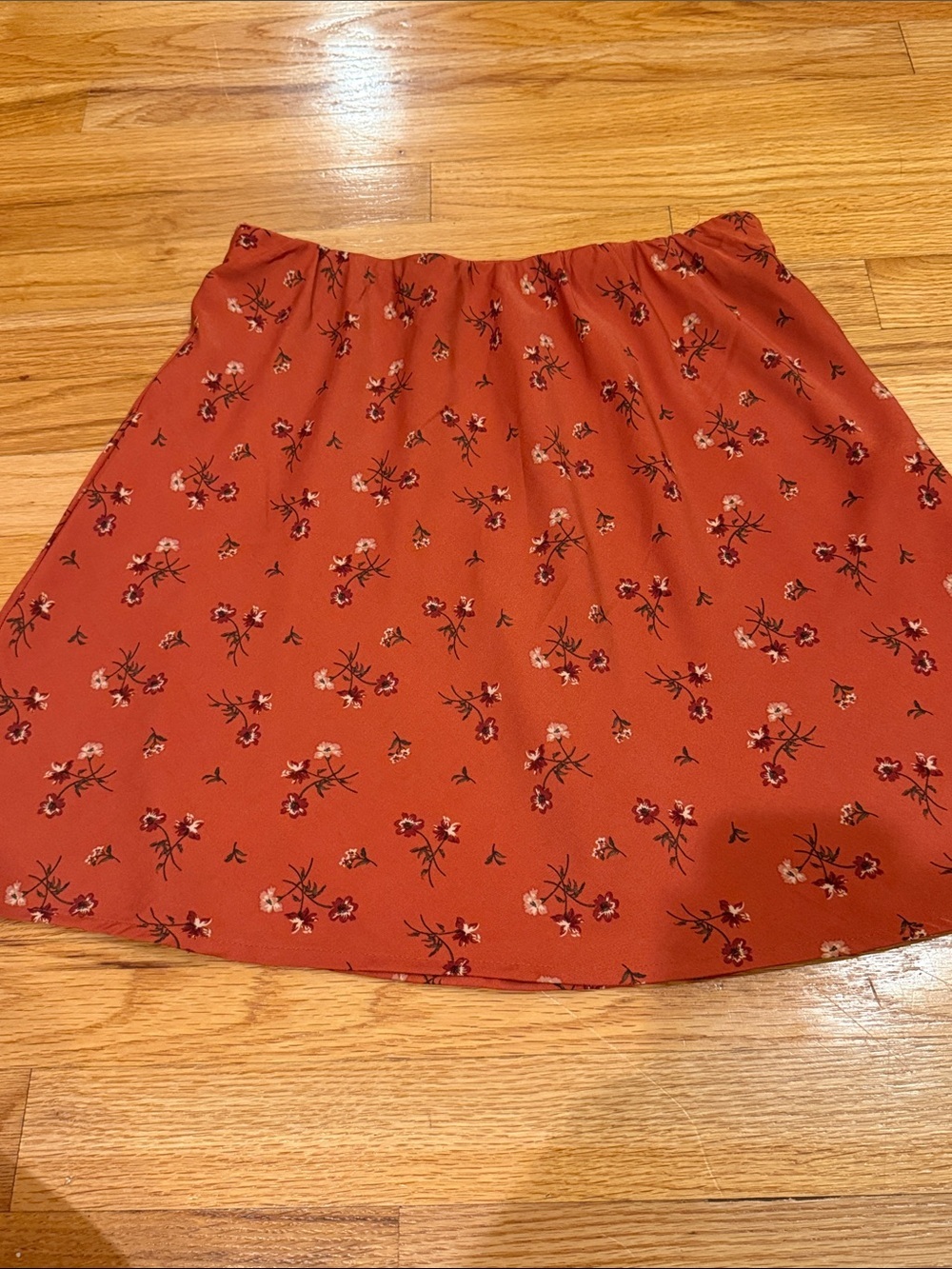 Hollister Rust Floral A-Line Skirt - Women